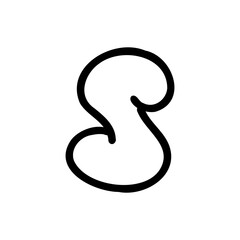 Outline S letter of latin english font in outline bubble style isolated on white background. For branding, font, logo, abc, presentation, alphabet, signboard, lettering, education.