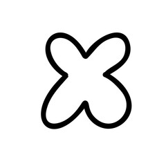 Outline X letter of latin english font in outline bubble style isolated on white background. For branding, font, logo, abc, presentation, alphabet, signboard, lettering, education.