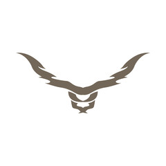 Longhorn Logo, Texas Bull West Country Old Vintage Design Illustration