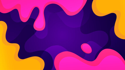 Flowing liquid shapes. Pink and orange color splashes. Bubble gum and honey. Abstract dynamic background. Vector illustration.