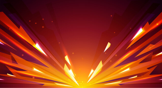 Falling Orange Fire Arrows. Dynamic Abstract Background.
