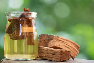 Core of jackfruit tree  or heartwood of jackfruit tree and and extracted with water on natural...