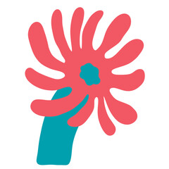 Minimal flower pink color png