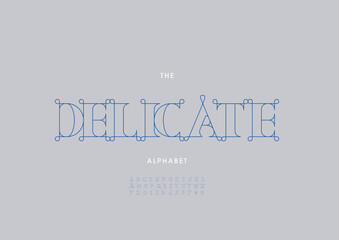 Obraz premium Vector of stylized modern font and alphabet 