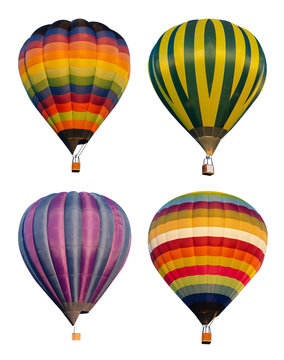Colorful balloons on transparent background.