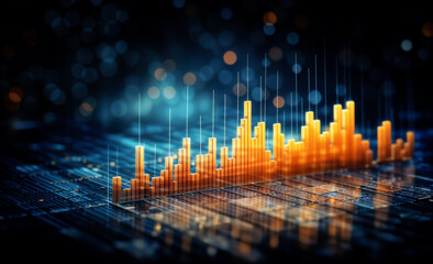 グラフをイメージしたビジネス背景