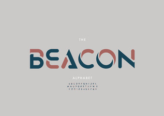 Vector of stylized modern font and alphabet	