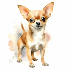 Dog illustration isolated on white background in watercolor style