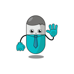 Capsule Character green alien with a smile