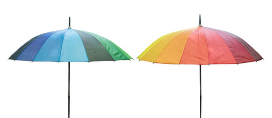 Colorful umbrella on transparent background.
