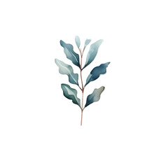 Fototapeta premium green plant leaf watercolor illustration.