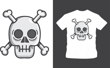 skull vector t-shirt design editable template