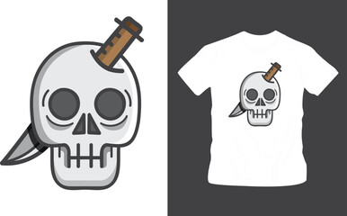 skull vector t-shirt design editable template