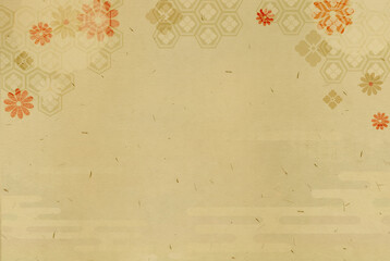 ブラウンカラーの和紙に伝統の和柄模様
