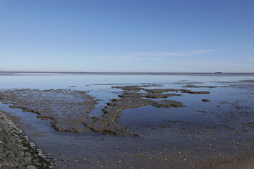 Sonniger Wintertag in Cuxhaven an der Deutschen Nordseeküste