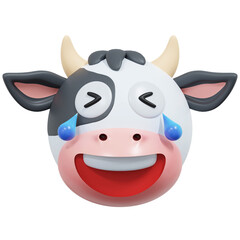 load of laugh cow emoticon 3d illustration