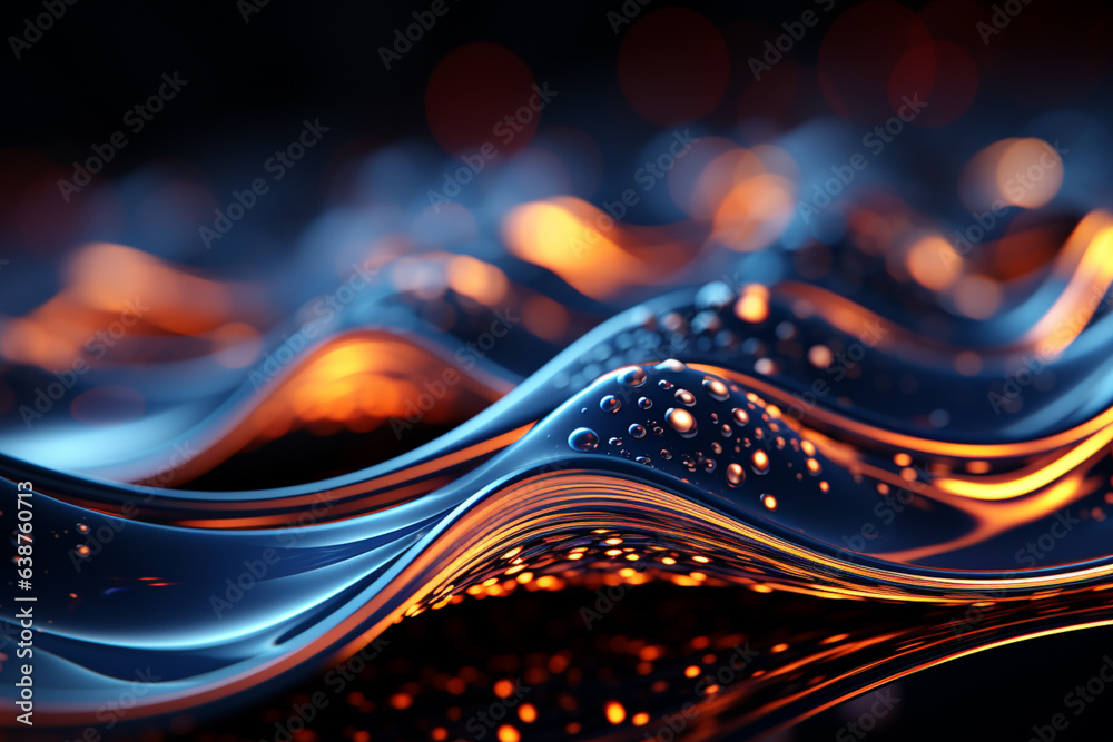 Poster wave of dots and weave lines. abstract background. network connection structure. photo-realistic, ge