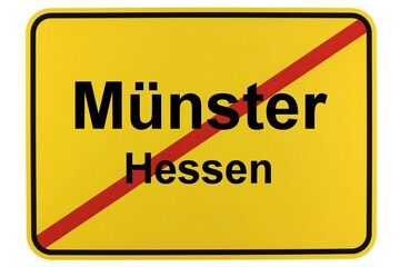 Illustration eines Ortsschildes der Gemeinde Münster in Hessen