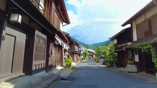 中山道の有名な宿場町である妻籠宿