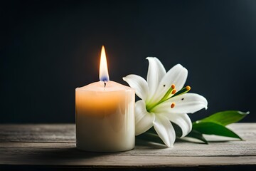 Fototapeta na wymiar candles and flowers