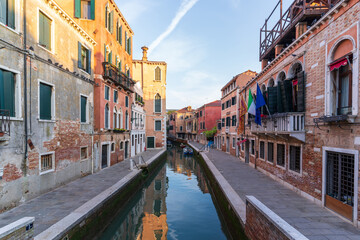 Canals side view in Venice