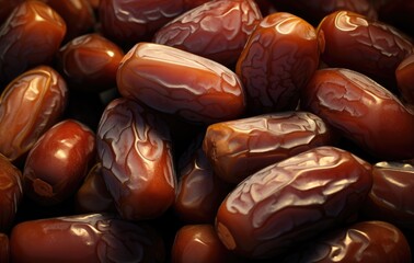 The surface texture of selected dried dates. Natural oriental sweets.