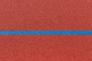 Blue and orange floor volleyball, basketball, badminton, futsal, handball court. Horizontal sport...