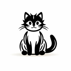 Kitten logo design, logo cat, cat silhouette, logo, print, decorative sticker, black cat animal logo design, kitty cat, small kitten