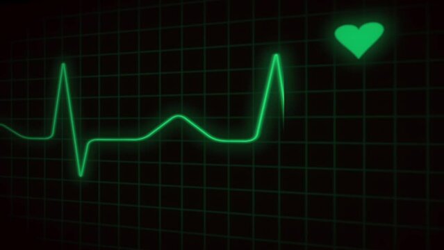 EKG - Heartbeat Display Monitor - Loopable Animation