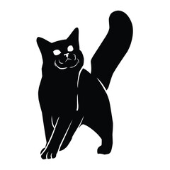 cat silhouette. celebrating cat day