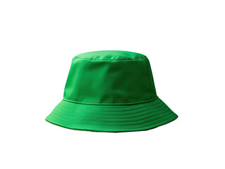 Green bucket hat on white - obrazy, fototapety, plakaty