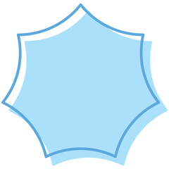 吹き出しのイラスト6【線とずらし塗り（水色）】