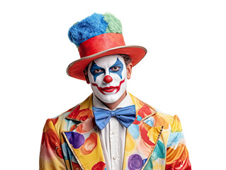 Clown colorful outfit costume on white