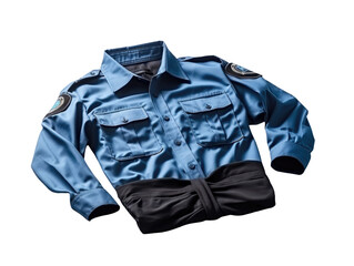 Blue police uniform on white