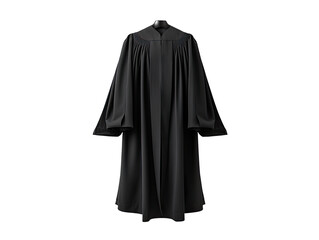 Black judge robe uniform on white