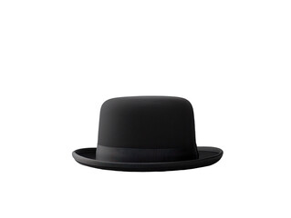 Black bowler hat on white