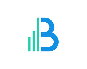 Chart growth up with B Letter logo