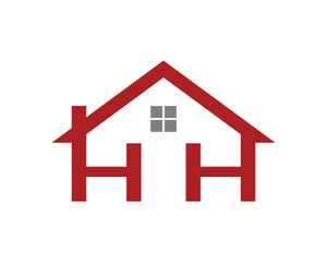 H and H forming a roofing of house vector