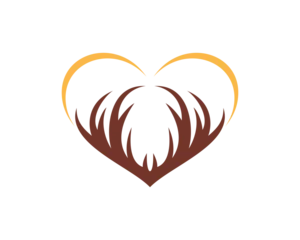 Foto op Canvas Deer horn forming a love shape vector illustration logo © Yoga