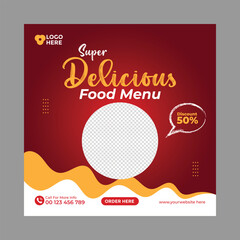 Vector christmas food menu social media and instagram post template