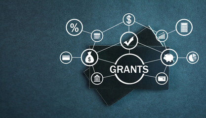 Concept Of Grants. Business. Finance - obrazy, fototapety, plakaty