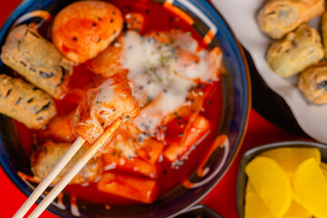 Cheese Tteokbokki and Kimmari Korean Food