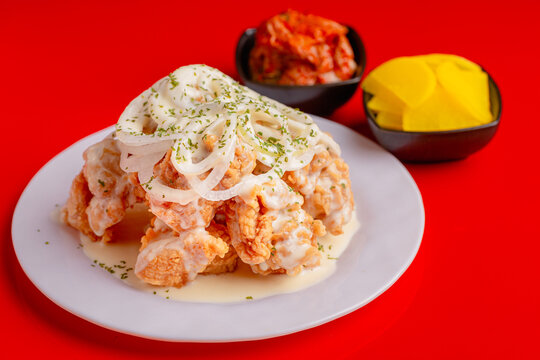 Fried Chicken with Lemon Onion Cream Sauce Snow Onion Chicken