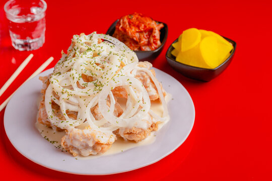 Fried Chicken with Lemon Onion Cream Sauce Snow Onion Chicken