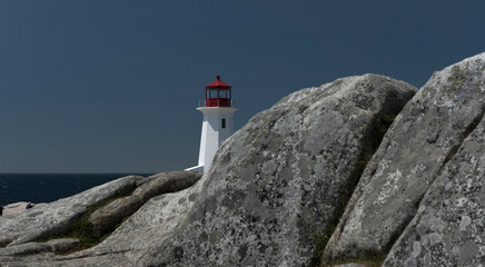 Fototapeta na wymiar Leuchtturm vom Peggy's Cove, Nova Scotia