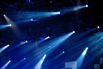 Glowing stage lights at a live concert