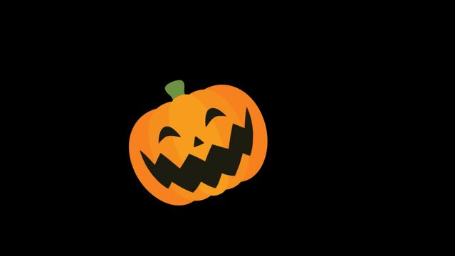 ジャック・オー・ランタンのアニメーション　転がる　ループ