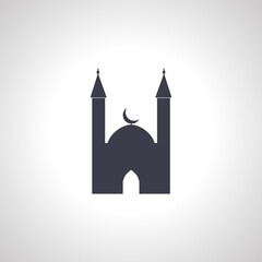 mosque icon. Islamic mosque isolated icon