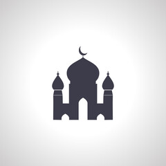 mosque icon. Islamic mosque isolated icon