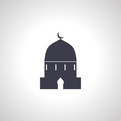 mosque icon. Islamic mosque isolated icon